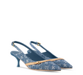 DENIM SLINGBACK PUMPS